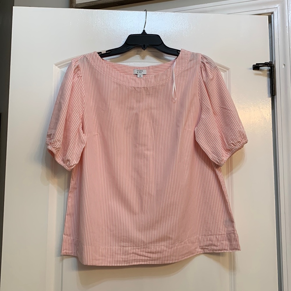 Large Pink and White spring top